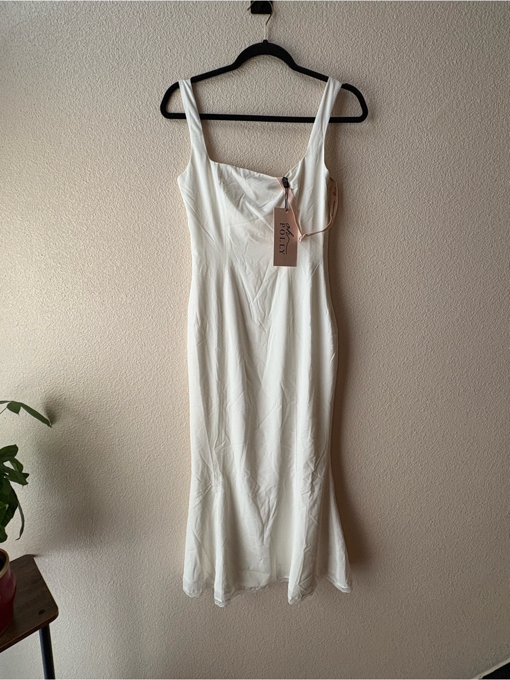 Oh Polly Petula Lace Trim Midaxi Dress in White - Picture 5 of 7